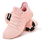 INZCOU Running Shoes Lightweight Tennis Shoes Non Slip Gym Workout Shoes Breathable Mesh Walking Sneakers Pink 8women / 7men