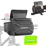 Himiway Multifunctional Bike Handlebar Bag with Foldable TPU Phone Holder 6.0-8.0" & 2 Bottle Mesh Bags IP65 Waterproof Bike Front Handlebar Bag Large Capacity 5 L Bike Bag with Quick Release Design