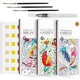 Watercolor Painting Coloring Books Arts & Crafts Kit, Pocket Watercolor Paint Bookmarks, Mess Free Paint with Water Set, Travel Activities Art Supplies Party Favors Exchange Birthday Gifts for Kids
