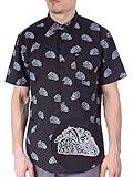 Visvie Mens Hawaiian Shirt Printed Fiesta Cinco De Mayo Taco Shirt Button Down Short Sleeve for Men – Perfect Cool Funny Printed Spring Summer Button Up -Big Taco Blk-4X-Large