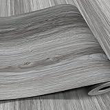 auxua Wood Grain Peel and Stick Floor Tiles – 11.8” Width, Full Roll Length of 394" – Versatile Design for Any Space, Grey Self Adhesive Vinyl Flooring, Waterproof and Non-Slip Features