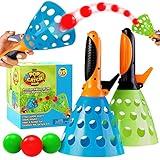 YoYa Toys Pop and Catch Ball Game - Sports & Outdoor Play Toys, Kids Ages 8-12 - Exciting Yard Activities - Perfect for Camping, Beach, Backyard Parties - 2 Catch Launcher Baskets, 3 Balls, PVC Bag