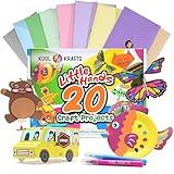 20 Arts & Crafts Kit for Kids, All-Inclusive, No Mess Craft Kits & Supplies for Boys & Girls – DIY Creative Activity, Easy Step-by-Step Guide, Individually Packaged Crafts, Christmas Gift, Travel Gift
