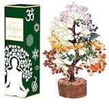 7 Chakra Crystal Tree of Life - Handmade Feng Shui Bonsai, Attract Good Luck - Gemstone Tree, Home Decoration Crystals - Seven Chakra Tree for Positive Energy, Meditation Accessories, Money Tree Gift