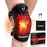 HALIDODO Red Light Therapy & Vibration Massage Knee Brace - Wireless Rechargeable Controller, 660nm&850nm Red Light Therapy Heated Device for Knee/Joint/Elbow/Shoulder Pain Relief, Faster Recovery