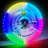 LED Light Up Flying Disc with Millions of Colors, 12 Lighting Modes, Rechargeable, Glow in the Dark Waterproof Outdoor Sports for Teen Boys Family Kids Beach Lawn Yard Camping Games for Adults