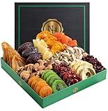 Holiday Christmas Dried Fruit & Nuts Gift Basket - Fresh Dried Fruit & Nuts Gift Basket - Assorted Food Gift Box for Thanksgiving, Family, Men, Women, Husband, Sympathy, Men & Women.