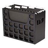 Pendaflex Portable Desktop File, Side Handles, Hanging File Folders, Tabs & Inserts, Letter Size, 9-1/2 x 12-3/16 x 6 Inches, Black (23013)
