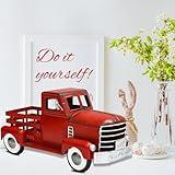 Cullaby Vintage Red Truck Decor - Handcrafted Metal Rustic Truck with Tree - Large Tabletop Decoration for Kitchen, Bedroom, or Shelf Display for Home Decor Enthusiasts