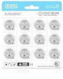 XUNIUZERO 2032 Lithium Battery (12 Pack) Child Safety Features Compatible with AirTag Key Fob Tea Light Candles and Other Devices CR2032 3V Coin Batteries
