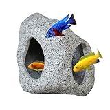 SpringSmart Aquarium Hideaway Rock Cave for Aquatic Pets to Breed, Play and Rest, Safe and Non-Toxic Ceramic Fish Tank Ornaments, Decor Stone for Betta