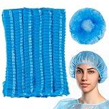 50PCS Disposable Bouffant Caps - 24 Inch Elastic Hair Nets Non-woven Head Covers for Women and Men, Breathable Hair Nets for Food Service Workers, Kitchen, Labs, Beauty Salon, Blue