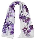 GOFINEE Women Chiffon Long Neck Scarf Head Hair Wrap Soft Lightweight Grape