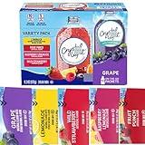 Crystal-Light Variety Pack – 70 Flavored Drink Mix Packets in Lemonade, Fruit Punch, Raspberry, Wild Strawberry, and Grape. Enjoy bold, bursting grape flavor alongside other refreshing, sugar-free options. Perfect for hydration anytime, anywhere.