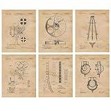 Vintage Video Filmmaking Production Equipments Patent Prints, 6 (8x10) Unframed Photos, Wall Arts Decor Gift for Home Office Work Garage Shop School College Student Teacher Hollywood Fans