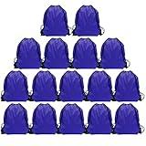 GoodtoU Drawstring Bags Bulk String Backpacks - Drawstring Backpacks Bulk Cinch Sacks with Nylon String Blue 16 Pcs