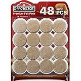 Best Felt Furniture Pads X-PROTECTOR - 48 Premium Chair Felt Pads Floor Protector for Furniture Feet Wood Hardwood Floors - Protect Your Hard Floors! (Beige)