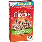 Fruity Cheerios Cereal, Heart Healthy Cereal, Made With 100% Whole Grain Oats, Family Size, 18.4 oz