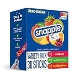 Snapple Powder Drink Mix Variety Pack - 30 Powder Sticks | Assorted Flavors, Zero Sugar | On-the-Go Hydration for Refreshing Beverages