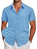 Hawaiian Shirt for Men Funny Inappropriate Fun Adult Humor Button up Down Crazy Short Sleeve Gift Dirty Cruise Cool Shirts Light Blue XL