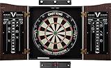 Viper by GLD Products Viper Vault Cabinet & Shot Sisal/Bristle Ready-to-Play Bundle: Elite Set (Shot King Dartboard, Darts, Shadow Buster and Laser Throw Line), Black