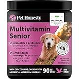Senior Dog Multivitamin - Essential Dog Vitamins and Supplements - Glucosamine, Probiotics, Omega Fish Oil for Dogs Health & Heart- Dogs Vitamins Health Supplies (Duck 90 ct)