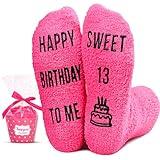 HAPPYPOP 13th Year Old Birthday Gifts - Teenage Girl Gifts for 13 Year Old Girls, Happy Birthday Socks for Teens Age 13