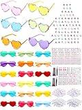 Sel Natural 24 Pairs DIY Heart Sunglasses in My Era Friendship Glasses Popular Singer Party Favors for 1989 Girls Women (Heart)