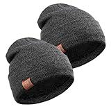 OZERO 2 Packs Beanie for Men Women: Slouchy Beanie Hats Winter Knit Caps Soft Ski Hat Unisex (Gray&Gray)