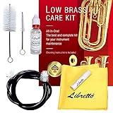 Libretto Low Brass ALL-INCLUSIVE Cleaning Kit with Instructions: Valve Oil + Slide Grease + Cleaning Cloth + Mouthpiece/Valve/Bore Brushes. A Great Gift for Tuba, Euphonium, Baritone, Sousaphone &More