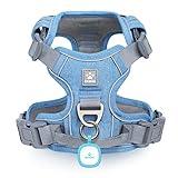 Pawaii No Pull Dog Harness with Pet ID Tag,Reflective Strips No Choke Front O Ring Breathable Mesh Adjustable Soft Padded Pet Vest with Easy Control Handle for Small Dogs