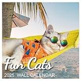 2025 Wall Calendar - Funny Cat Calendar 2025, JAN 2025 - DEC 2025, 12" x 24" (Open), Wall Calendar with Unruled Blocks, Thick Paper, Hanging Hole