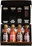 Mini Hot Sauce Challenge Box by Tabañero, Original, Extra Hot, XXX Hot & Dragon’s Breath, Hot Sauce Gift, Gluten Free, All Natural, Low Sodium, Vegan, Kosher, Made in the USA, 4-Pack, 1.7 oz Bottles