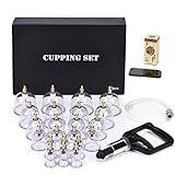 MUCHOO Cupping Set Professional Chinese Acupoint Cupping Therapy Sets Portable, Suction Hijama Cupping Set with Vacuum Magnetic Pump Cellulite Cupping Massage Kit 22-Cup