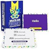 Briston Portuguese Conversational Phrase Flash Cards - 75 Beginner Brazilian Sayings for Travel - Memory and Quick Reference - Educational Language Learning Resource Tool