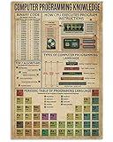 Computer Programming Knowledge Retro Vintage Tin Sign for Infographics Metal Sign Poster for Bar Cafe School 12x16 Inches