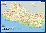 El Salvador Physical Map - 23.3 x 16.5 Inches - Paper Laminated