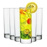 LUXU Premium Highball Drinking Glasses (Set of 6)-10 oz Tom Collins Glasses,Clear Tall Glass Cups,Cute Cocktail Glasses,Lead-free Water Glasses Bar Glassware for Mojito Beverages and Mixed Drinks