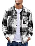 COOFANDY Men's Flannel Shirt Jacket Casual Button Down Plaid Shirt Long Sleeve Work Shirts for Men