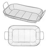 Homi Styes Grill Baskets for Outdoor Grill – 15 x 11-inch Vegetable Grill Basket – Grill Vegetable Basket with Handles – Rustproof Stainless Steel Mesh Veggie Grilling Basket
