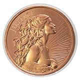 Lady Justice 1 oz .999 Pure Copper Round Bullion Round in Capsule - COA by Heavenly Metals