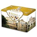 Matilde Vicenzi Roma Cookie Tin - Italian Pastries & Bakery Cookies in Individually Wrapped Trays - Bakery Dessert Gifts - Puff Pastry, Assorted Cookies in Italian Design Gift Tin 32oz (907g)