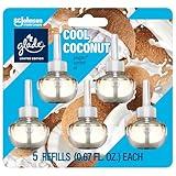 Glade PlugIns Scented Oil Air Freshener, Cool Coconut Limited Edition, 3.35 oz Total, 5 Refills