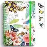 DWIYITTN Butterfly Journal for Women & Girls, A5 Lined Spiral Notebook, 160 Pages for Writing, 5.7'' x 8.25'', Hardcover, Kids Diary, Gift Ideas