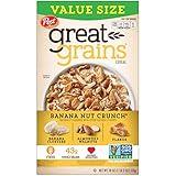 Post Great Grains Banana Nut Crunch Breakfast Cereal, Non GMO Project Verified, Heart Healthy, Low Saturated Fat, Whole Grain Cereal, 18 Ounce