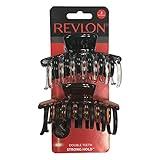 Revlon Strong Hold Hair Claw Clips, Brown/Black, 2 Count (Pack of 1)