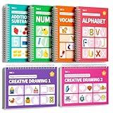 TIME X Magic Grooved Handwriting Practice Books, Reusable Writing Practice Books, Groove Workbooks, Handwriting Practice for Kids 3 +, Large Writing Practice Books (Practice 6-Books)