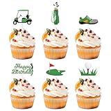 36pcs Golf Cupcake Toppers Kit, Trophy Golf Ball Shoes Carts Bag Lawn Cupcake Picks Golf Sports Themed Birthday Party Supplies Decorations Decor for Men Baby Shower Birthday Gatherings