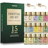 Essential Oils by FUHITIM,15 Pcs Essential Oil Set - for Diffuser, Massage, Fragrance Oil Scent for DIY Candle and Soap Making (15 * 5ML)