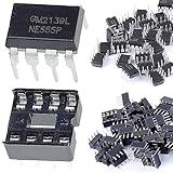 DAOKAI 50 pcs NE555P Single Precision Timer NE555 IC Pulse Generator Single Bipolar DIP-8 + 50 pcs DIP-C IC Socket for DIY Electronic Circuit Projects